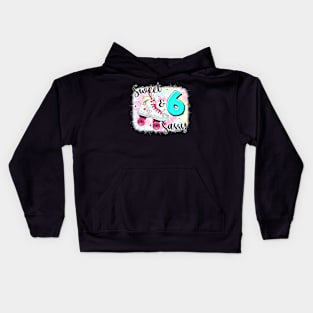 Sweet Sassy And Six Birthday For Girls Skater Kids Hoodie